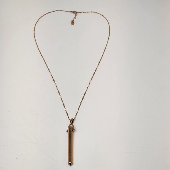 Stella and Dot Rose Gold Tone Obelisk Pendant Chain Necklace Layering Minimalist - Picture 4 of 7